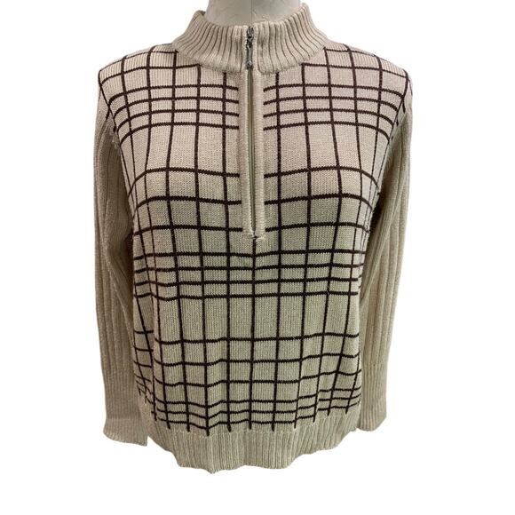 Small Fia Italia Handloomed Womens 1/2 Zip Sweater Vintage 1990s Soft - Picture 2 of 9